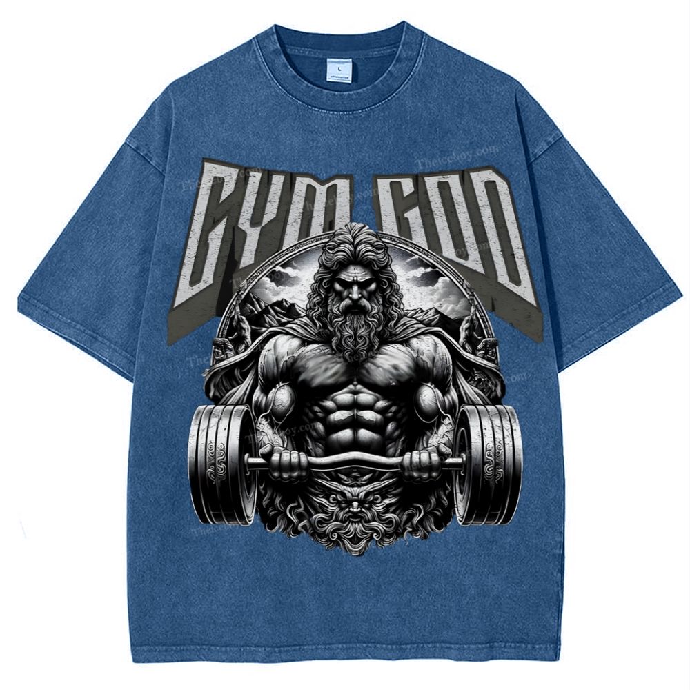 GYM GOD JESUS Snowflake Vintage Washed T-Shirt