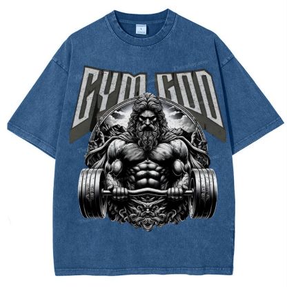 GYM GOD JESUS Snowflake Vintage Washed T-Shirt