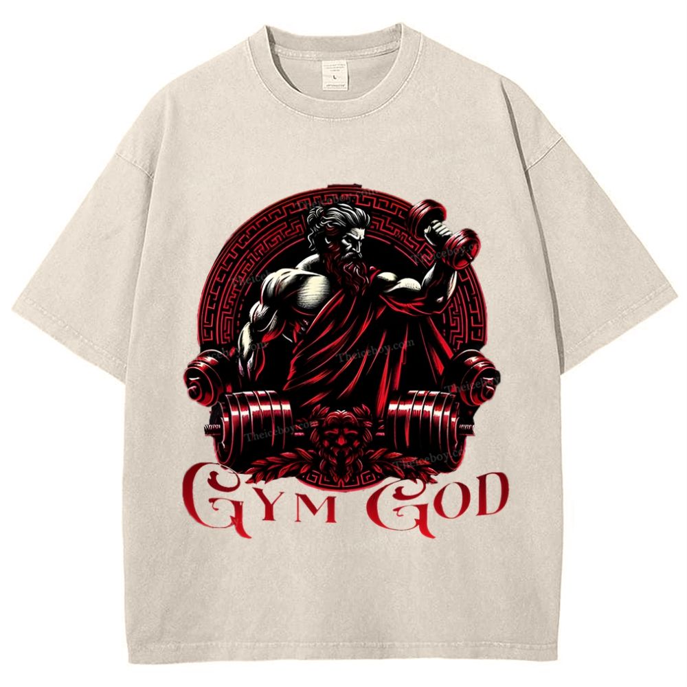GYM GOD JESUS Snowflake Vintage Washed T-Shirt