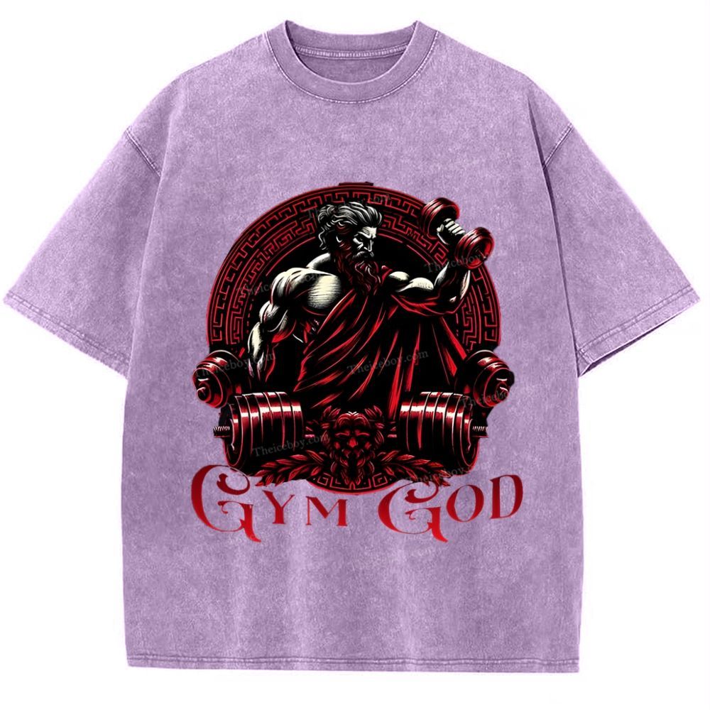 GYM GOD JESUS Snowflake Vintage Washed T-Shirt