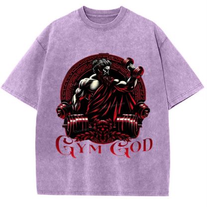 GYM GOD JESUS Snowflake Vintage Washed T-Shirt