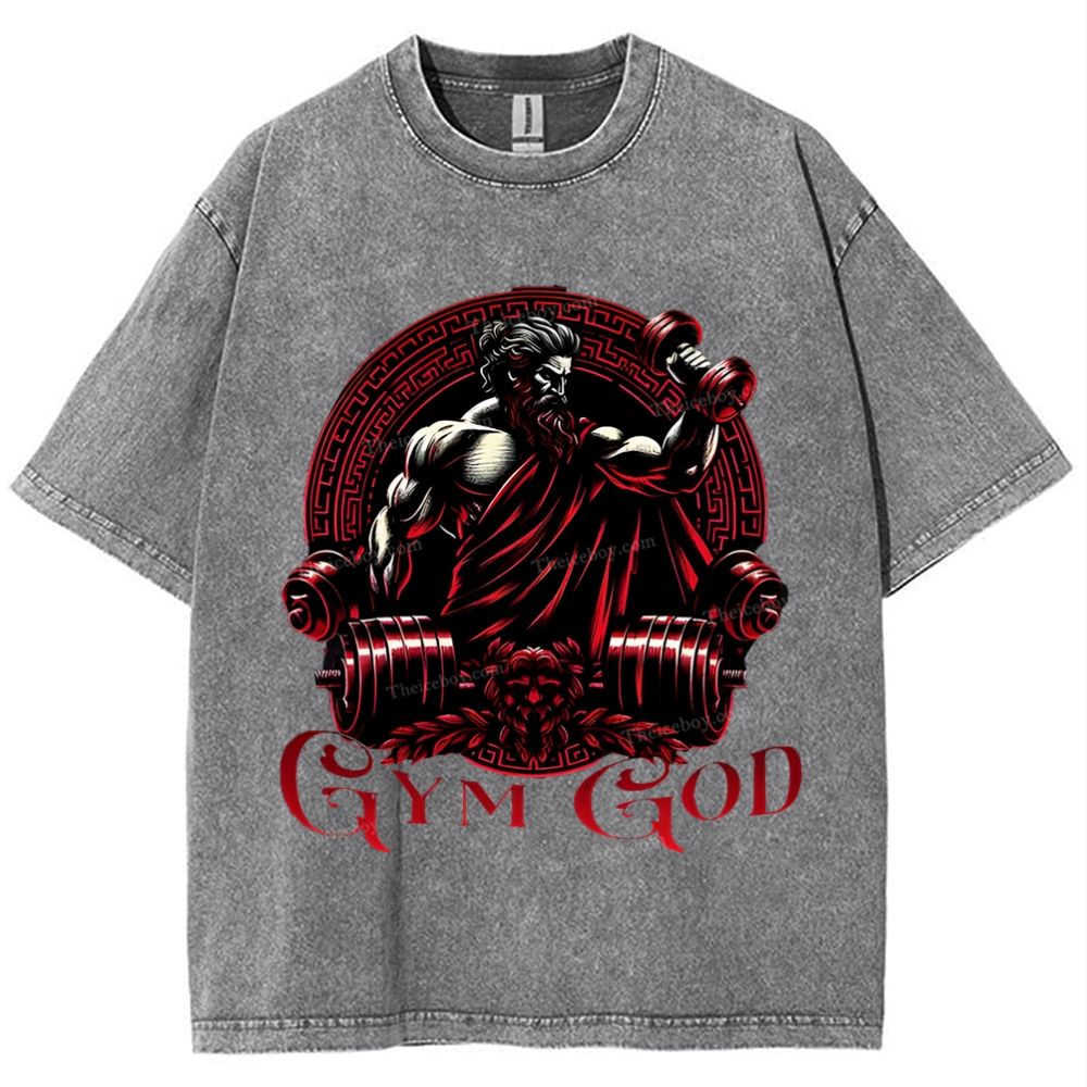 GYM GOD JESUS Snowflake Vintage Washed T-Shirt