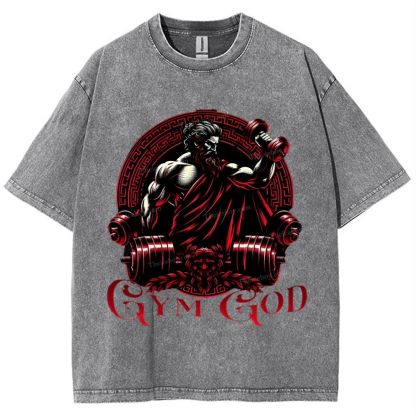 GYM GOD JESUS Snowflake Vintage Washed T-Shirt