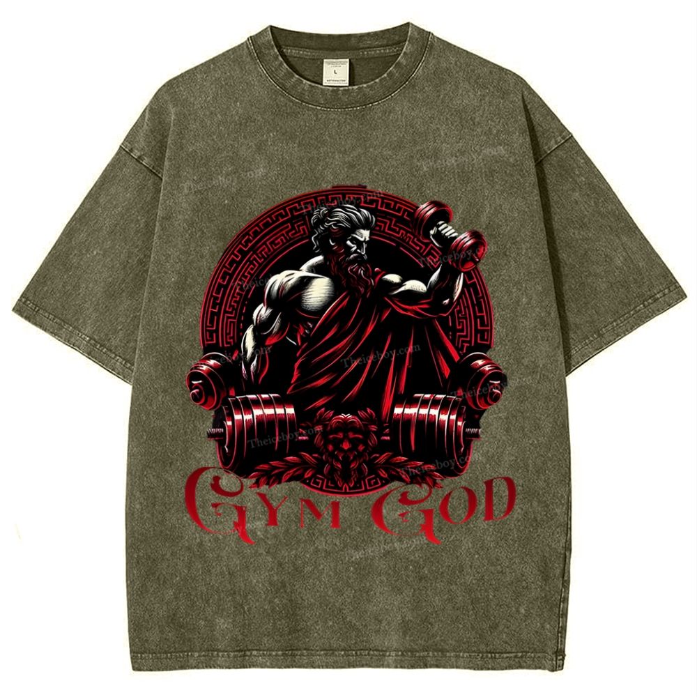 GYM GOD JESUS Snowflake Vintage Washed T-Shirt