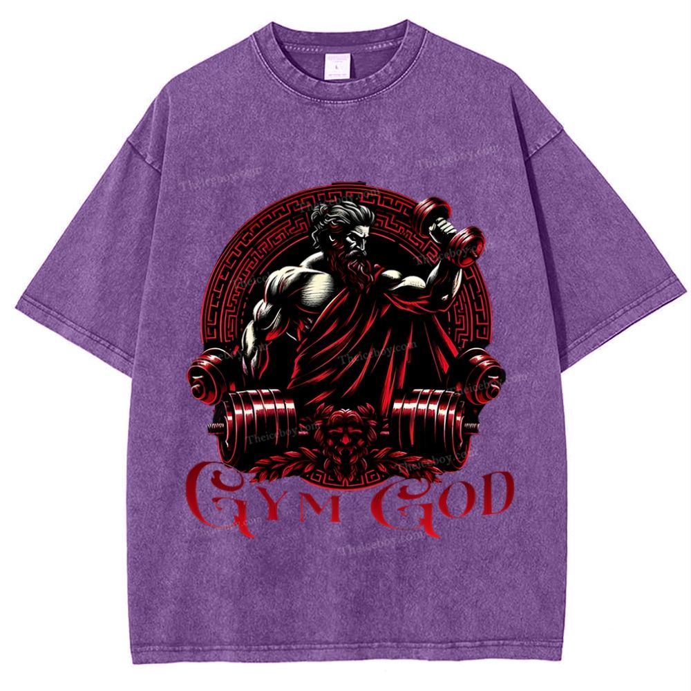 GYM GOD JESUS Snowflake Vintage Washed T-Shirt