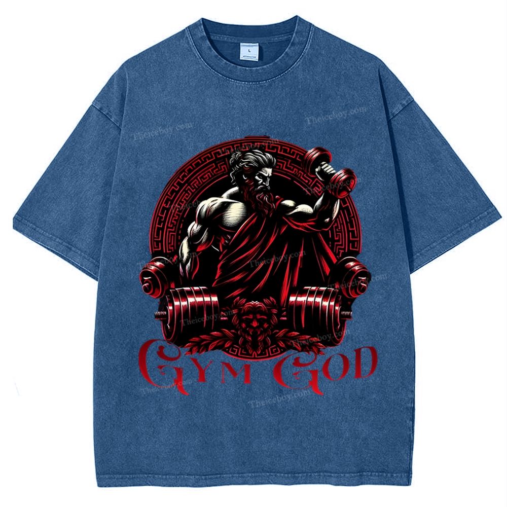 GYM GOD JESUS Snowflake Vintage Washed T-Shirt