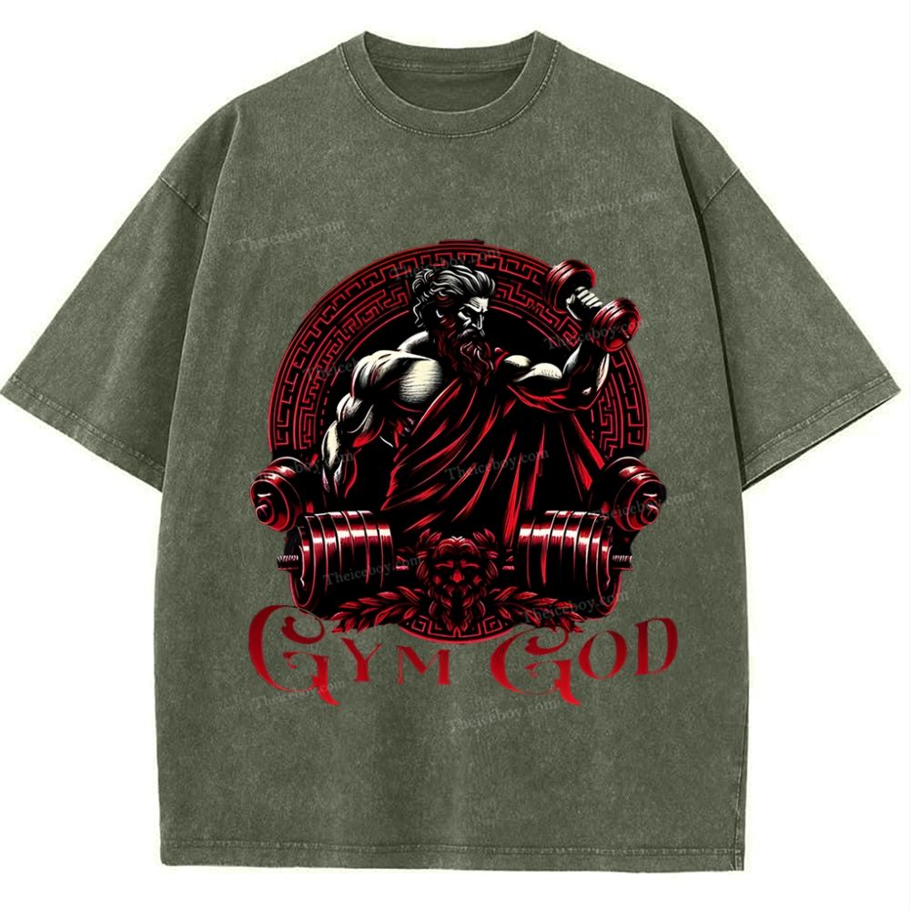 GYM GOD JESUS Snowflake Vintage Washed T-Shirt