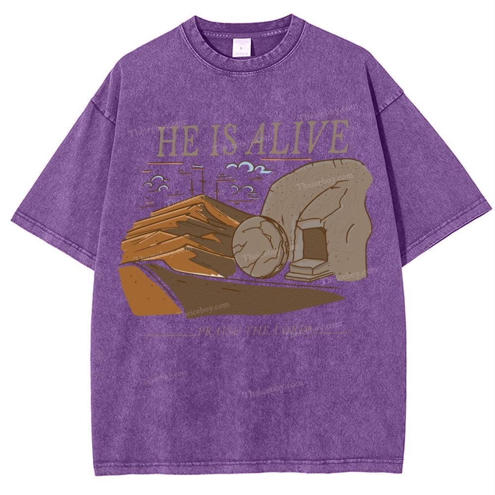 He Is Alive Snowflake Vintage Washed T-Shirt