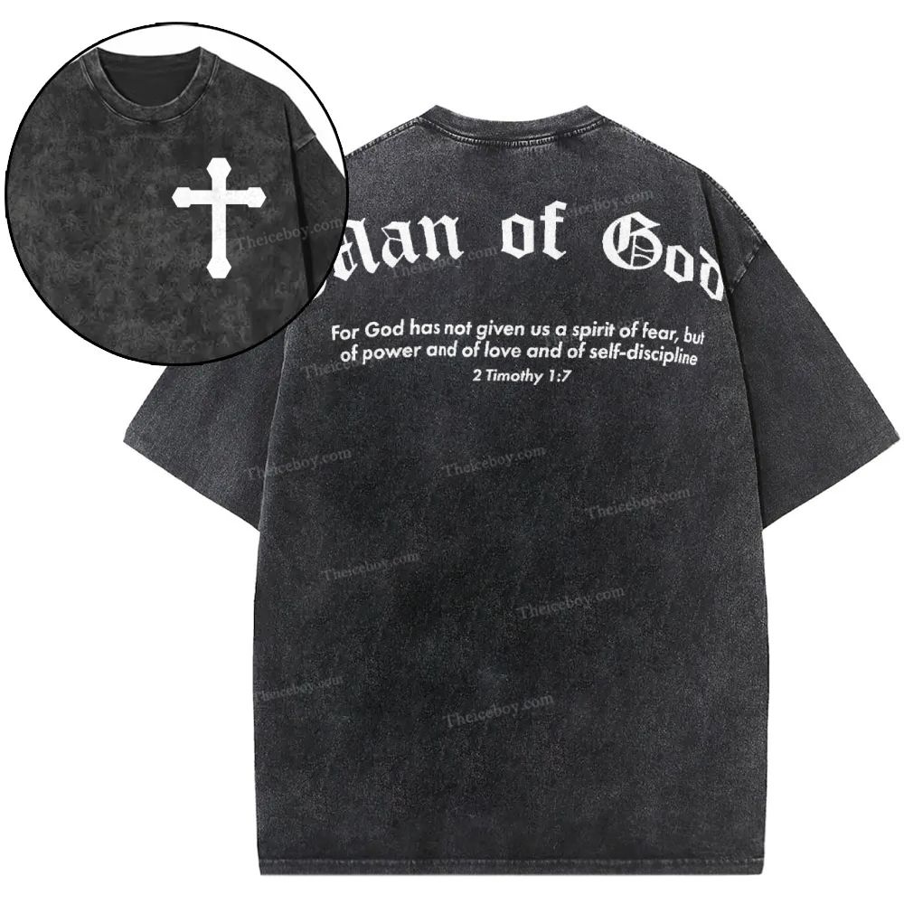 Man Of God Snowflake Vintage Washed T-Shirt