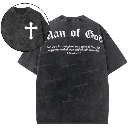 Man Of God Snowflake Vintage Washed T-Shirt