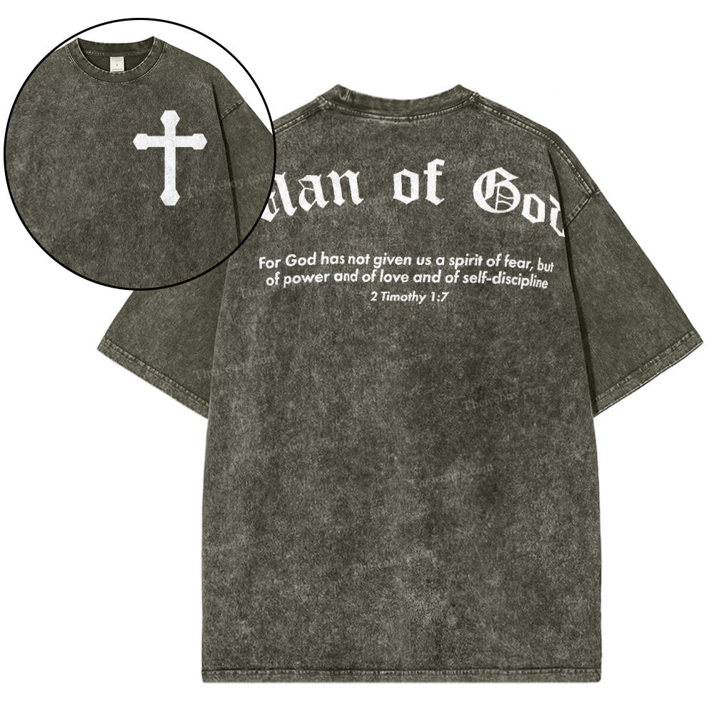 Man Of God Snowflake Vintage Washed T-Shirt