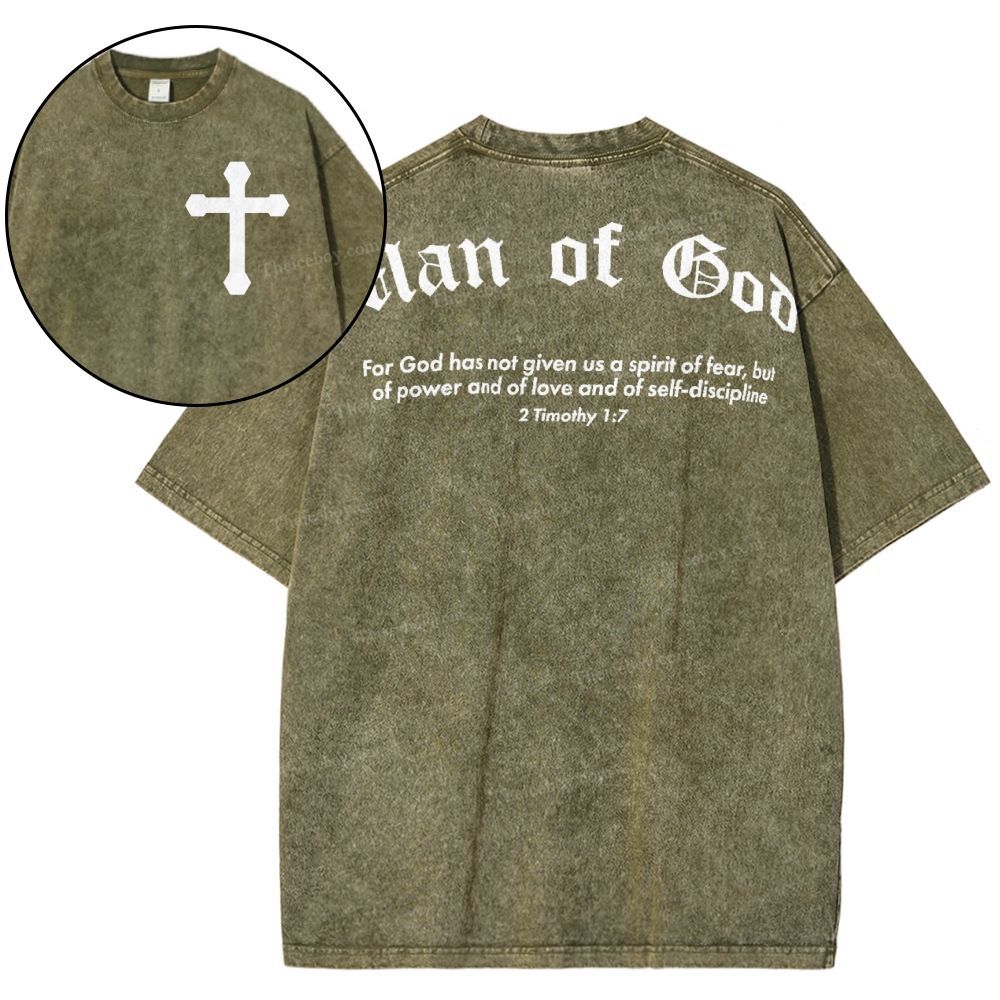 Man Of God Snowflake Vintage Washed T-Shirt
