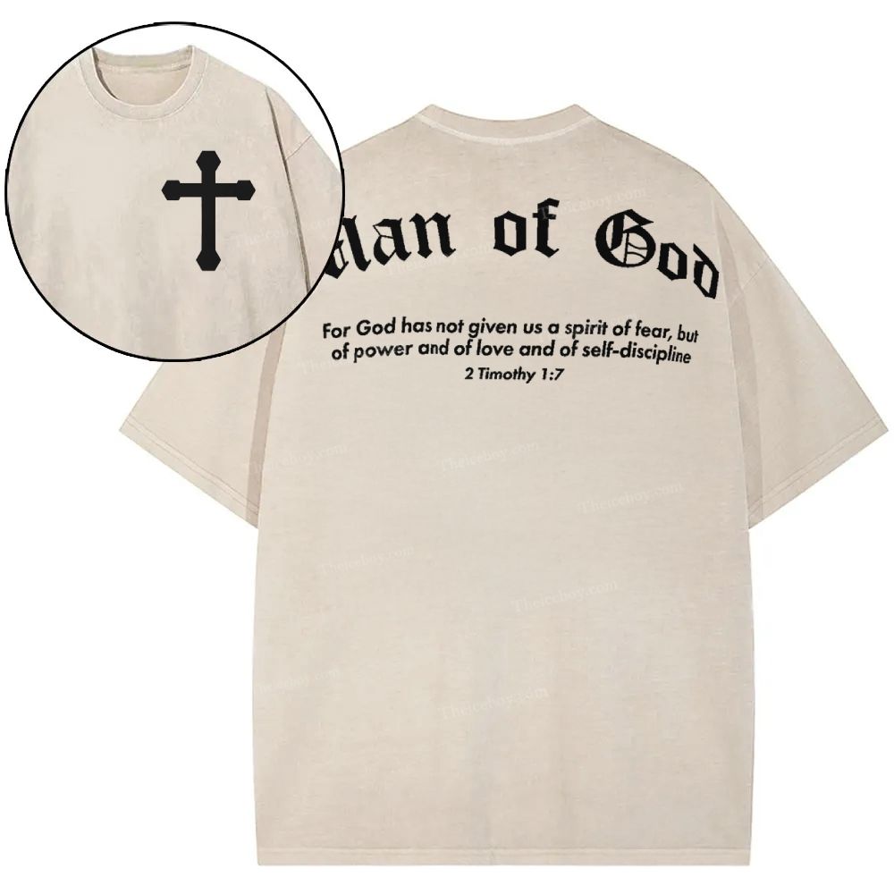 Man Of God Snowflake Vintage Washed T-Shirt