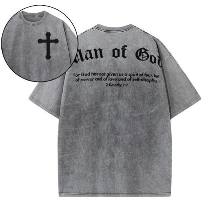 Man Of God Snowflake Vintage Washed T-Shirt