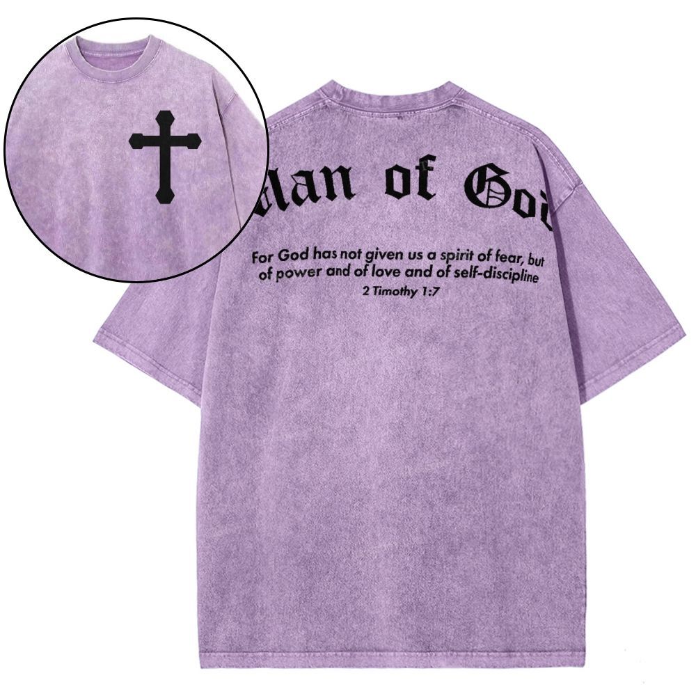 Man Of God Snowflake Vintage Washed T-Shirt
