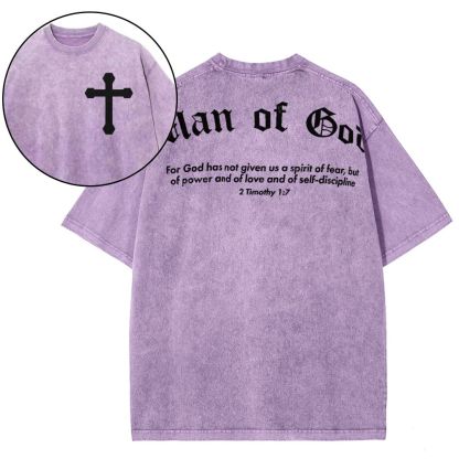 Man Of God Snowflake Vintage Washed T-Shirt