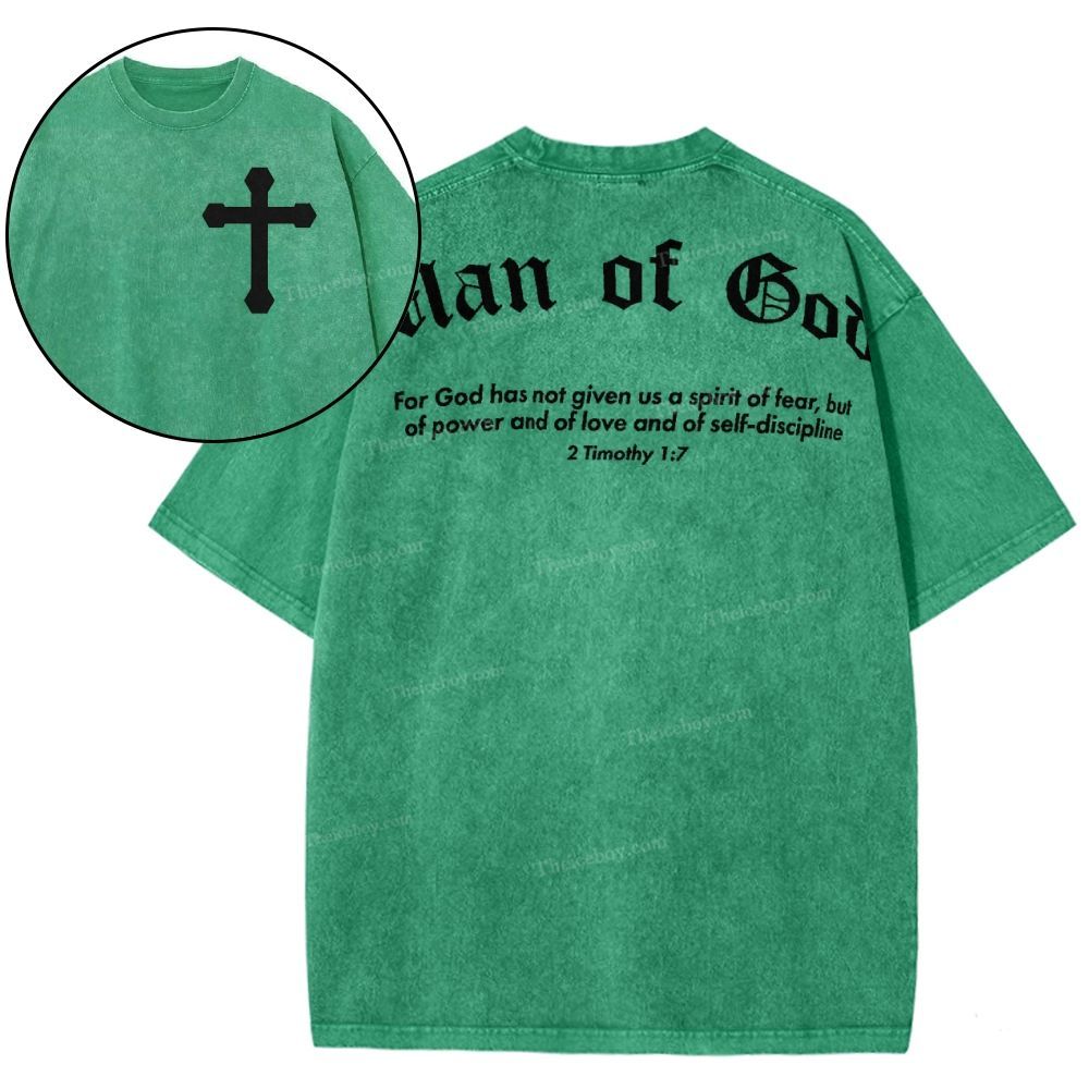 Man Of God Snowflake Vintage Washed T-Shirt