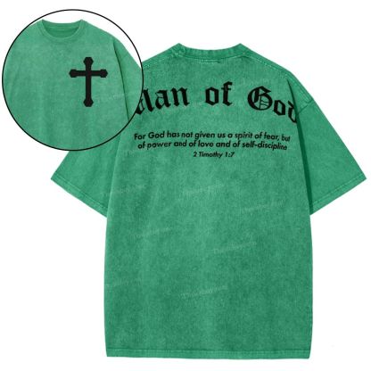 Man Of God Snowflake Vintage Washed T-Shirt