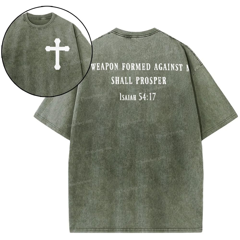 Weapon Formed Against Me Ahall Prosper Snowflake Vintage Washed T-Shirt