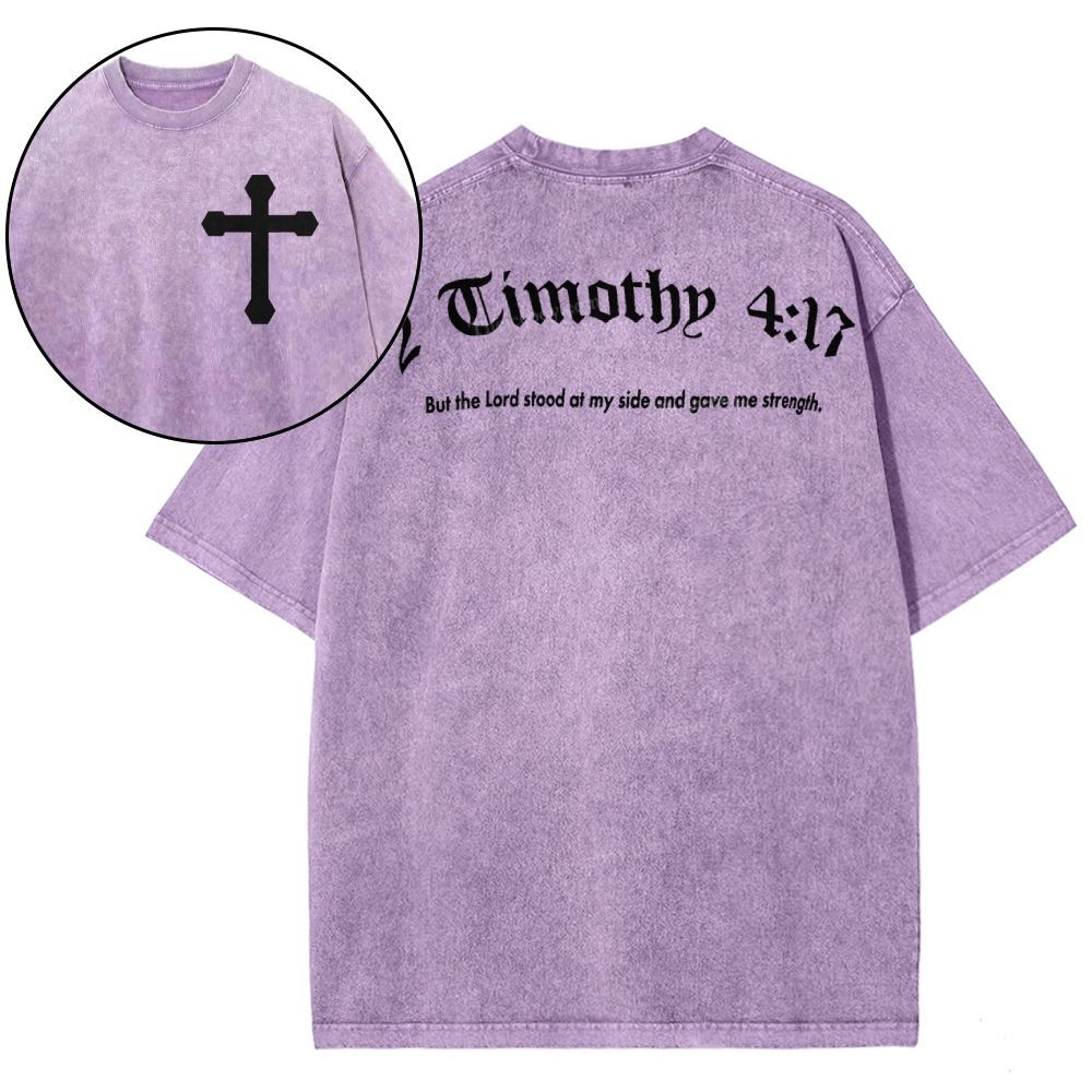 Timothy 4:17 Snowflake Vintage Washed T-Shirt