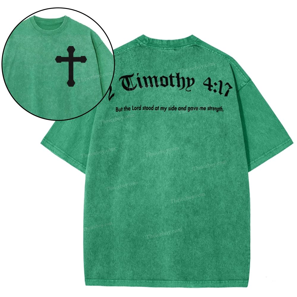 Timothy 4:17 Snowflake Vintage Washed T-Shirt