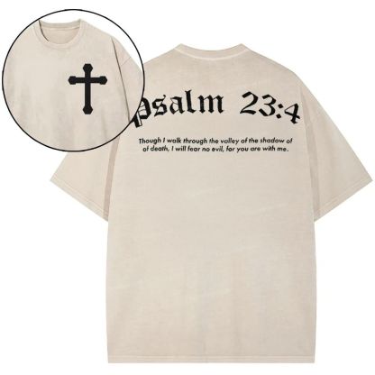 Psalm 23:4 Snowflake Vintage Washed T-Shirt