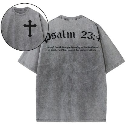 Psalm 23:4 Snowflake Vintage Washed T-Shirt