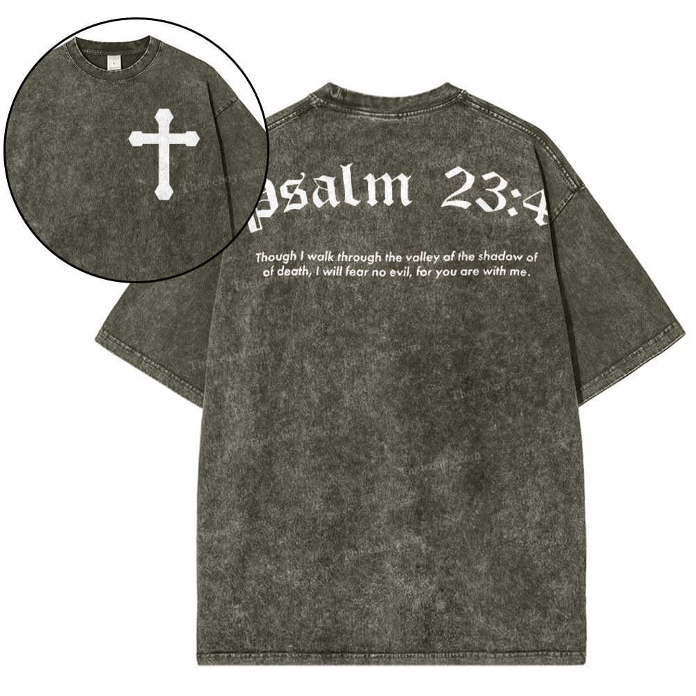 Psalm 23:4 Snowflake Vintage Washed T-Shirt