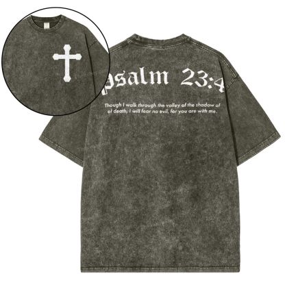 Psalm 23:4 Snowflake Vintage Washed T-Shirt