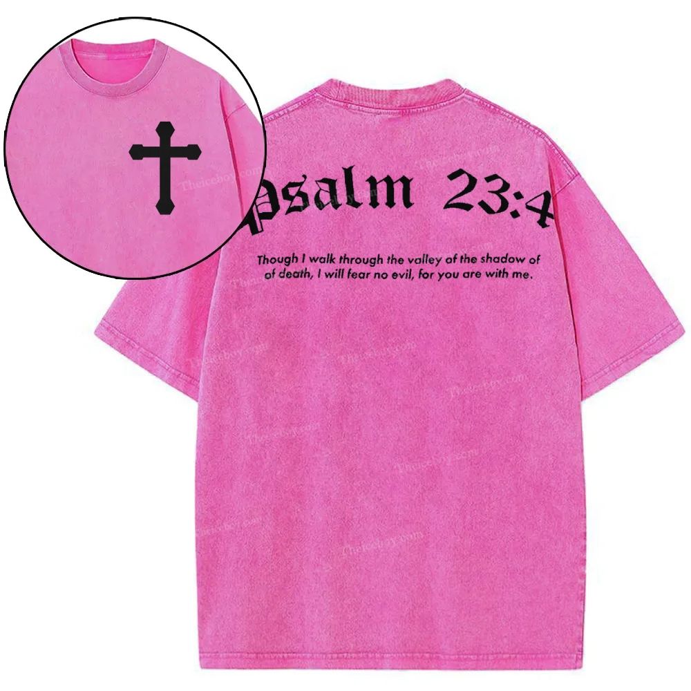 Psalm 23:4 Snowflake Vintage Washed T-Shirt