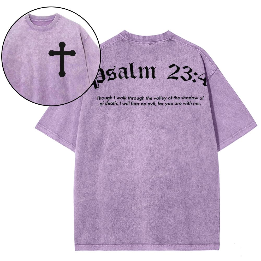Psalm 23:4 Snowflake Vintage Washed T-Shirt