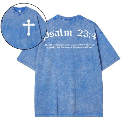 Psalm 23:4 Snowflake Vintage Washed T-Shirt