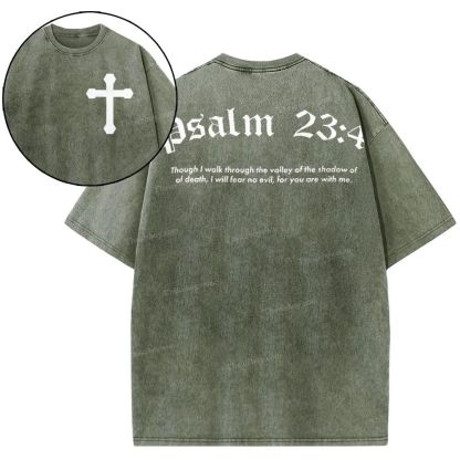 Psalm 23:4 Snowflake Vintage Washed T-Shirt