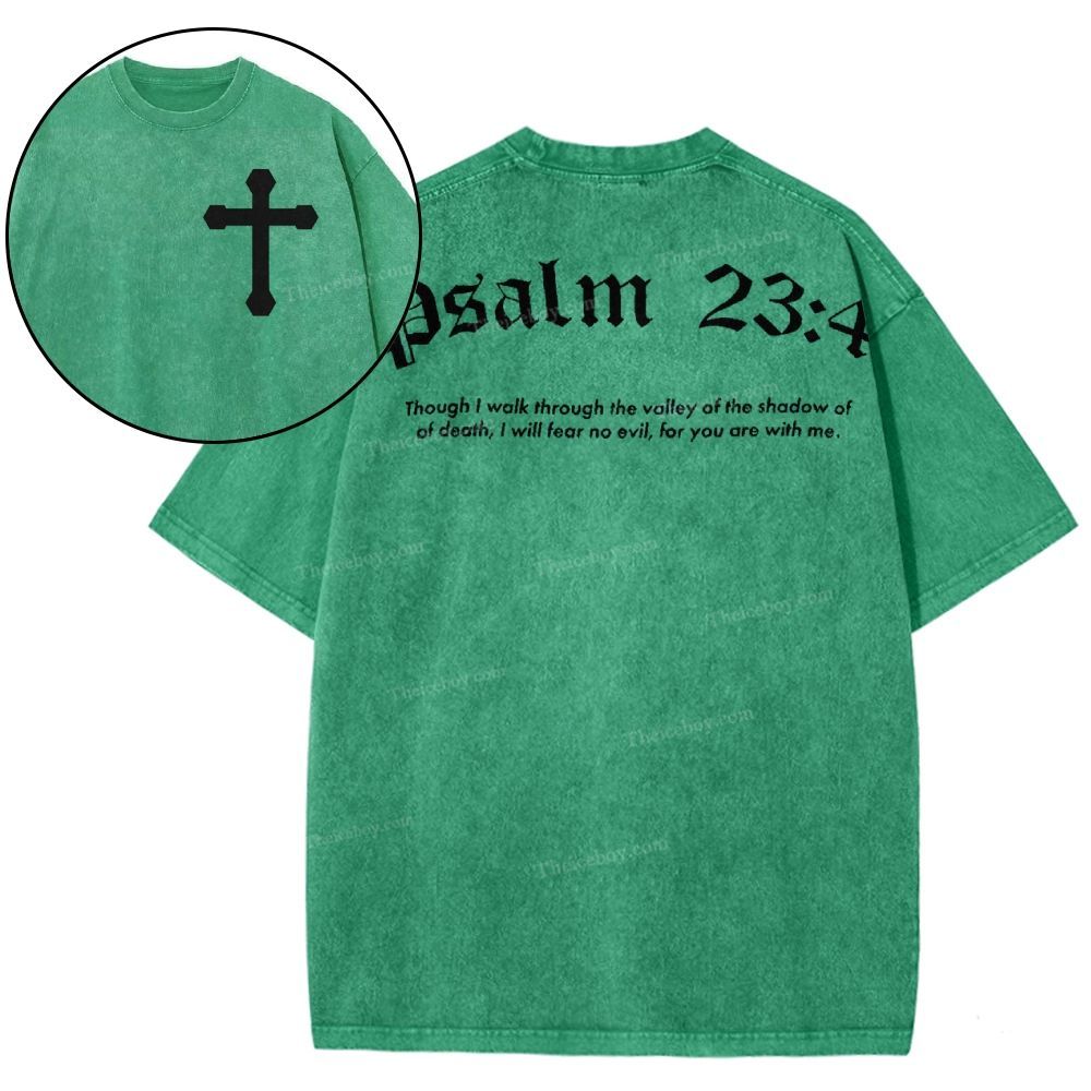Psalm 23:4 Snowflake Vintage Washed T-Shirt