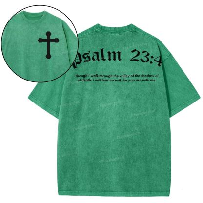 Psalm 23:4 Snowflake Vintage Washed T-Shirt