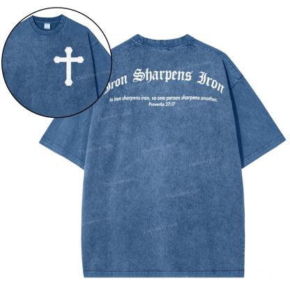 Iron Sharpens Iron Snowflake Vintage Washed T-Shirt