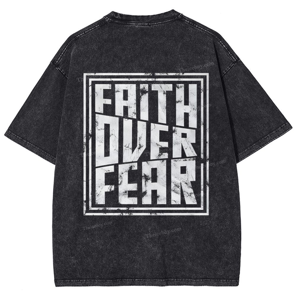 Faith Over Fear Snowflake Vintage Washed T-Shirt