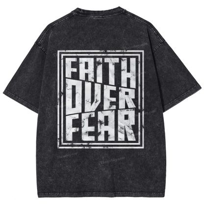Faith Over Fear Snowflake Vintage Washed T-Shirt