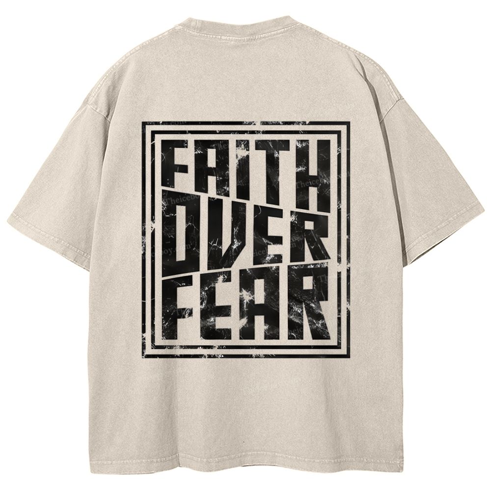 Faith Over Fear Snowflake Vintage Washed T-Shirt
