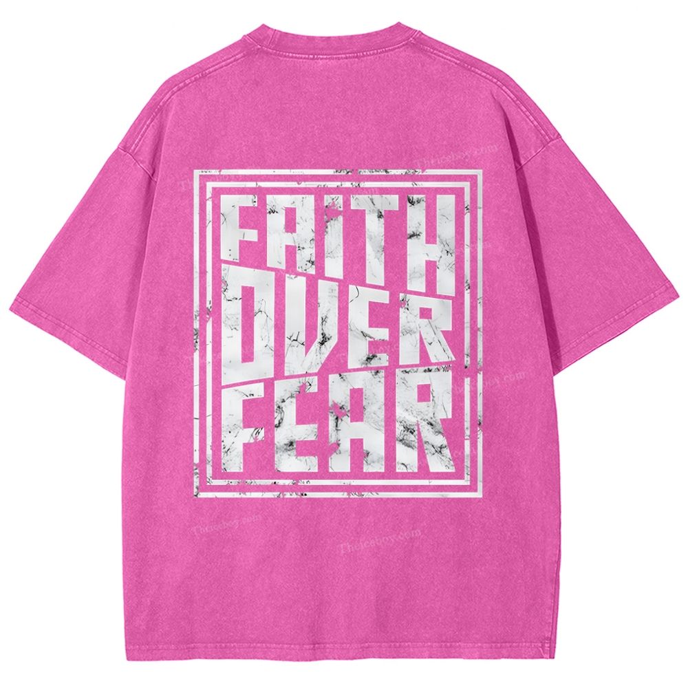 Faith Over Fear Snowflake Vintage Washed T-Shirt