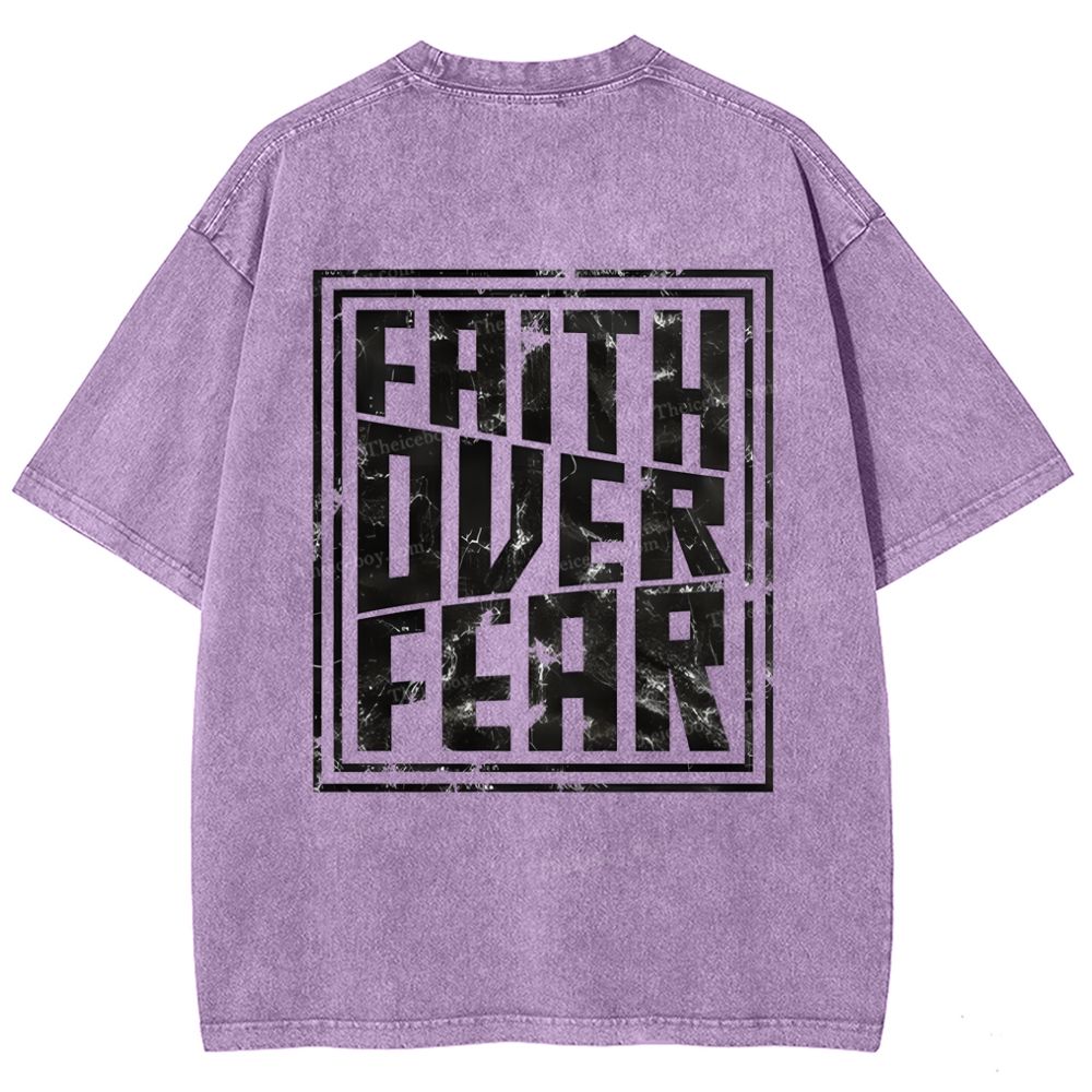 Faith Over Fear Snowflake Vintage Washed T-Shirt