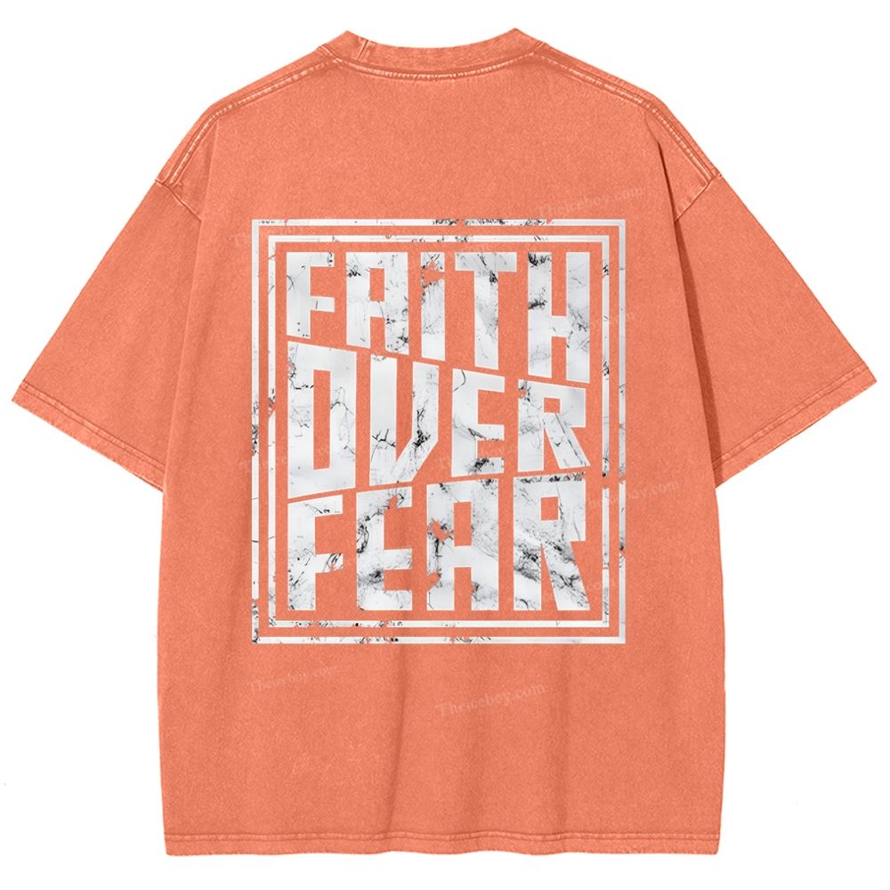 Faith Over Fear Snowflake Vintage Washed T-Shirt