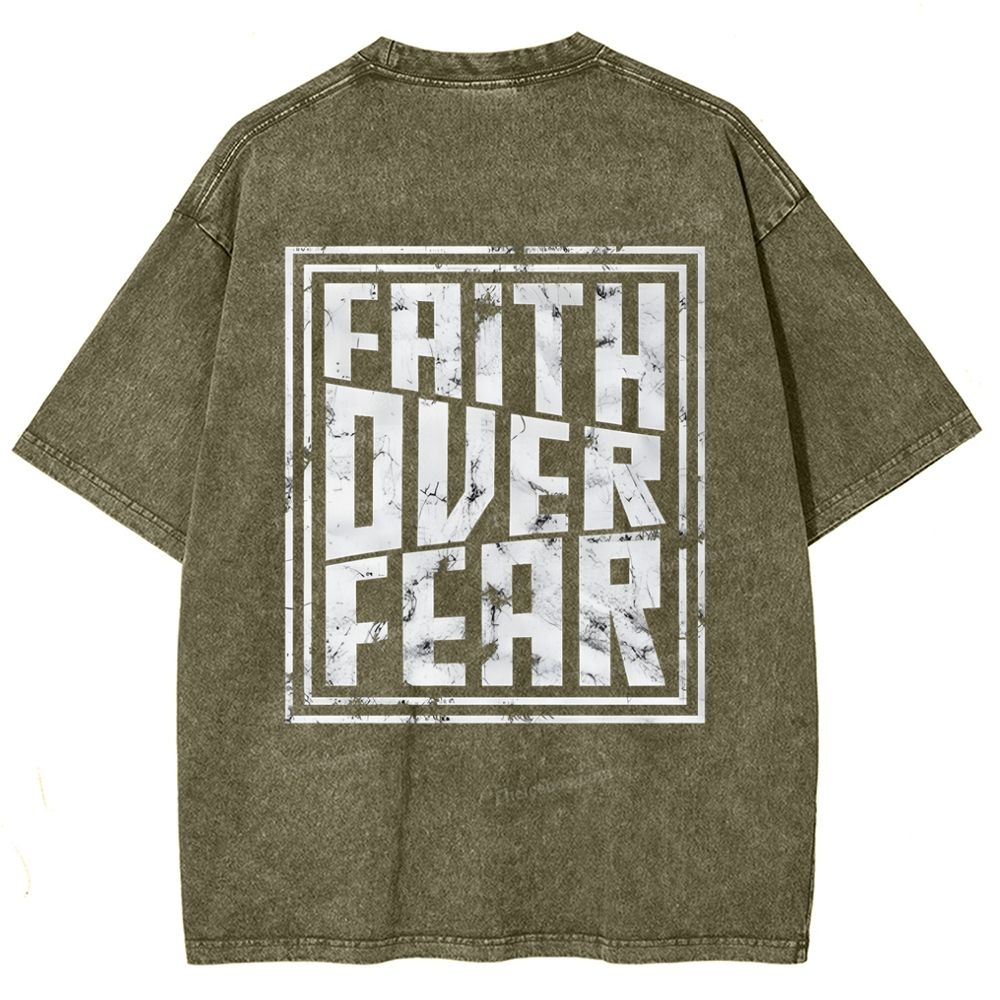 Faith Over Fear Snowflake Vintage Washed T-Shirt