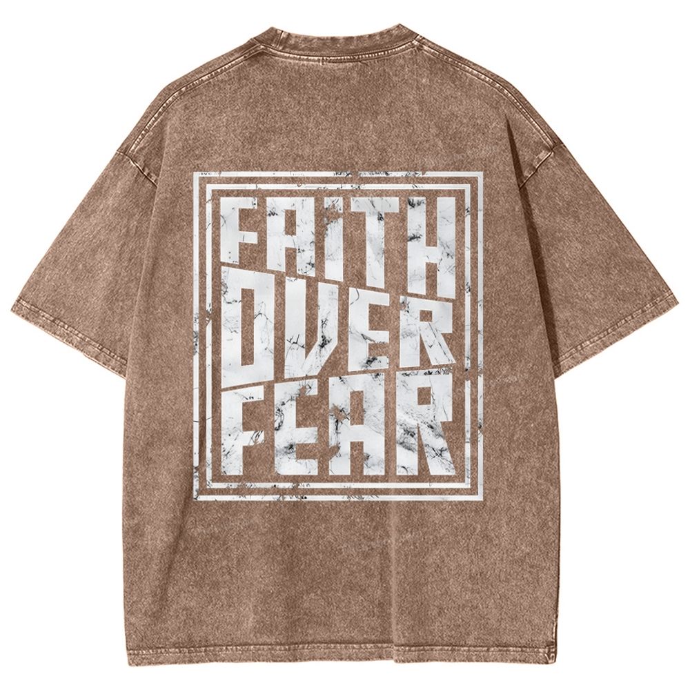 Faith Over Fear Snowflake Vintage Washed T-Shirt