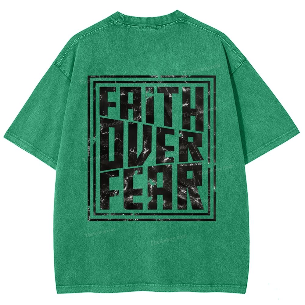 Faith Over Fear Snowflake Vintage Washed T-Shirt