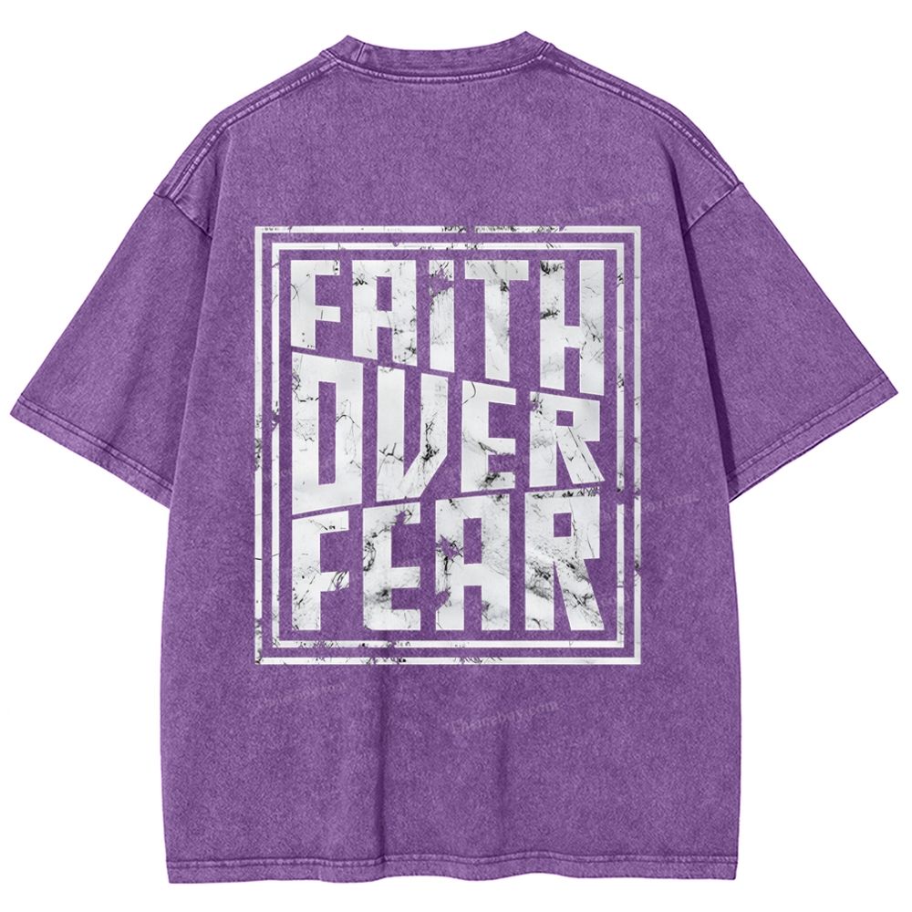 Faith Over Fear Snowflake Vintage Washed T-Shirt