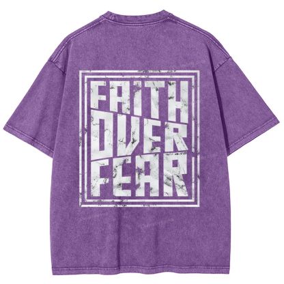 Faith Over Fear Snowflake Vintage Washed T-Shirt