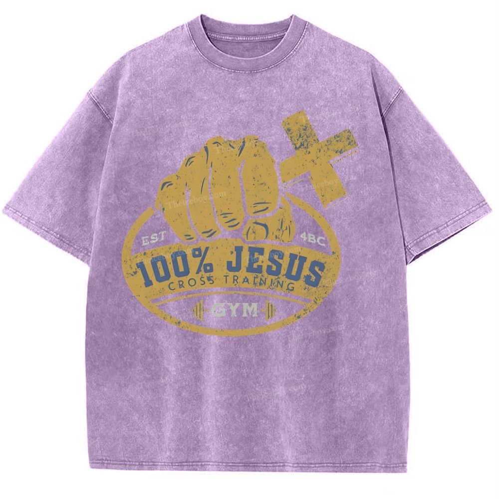 Jesus Cross Training Snowflake Vintage Washed T-Shirt
