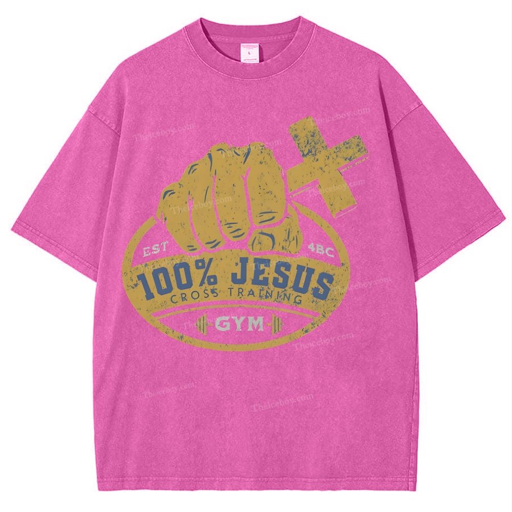 Jesus Cross Training Snowflake Vintage Washed T-Shirt