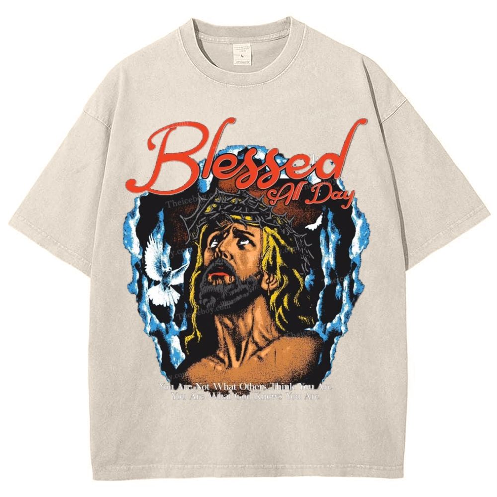 Blessed All Day Snowflake Vintage Washed T-Shirt